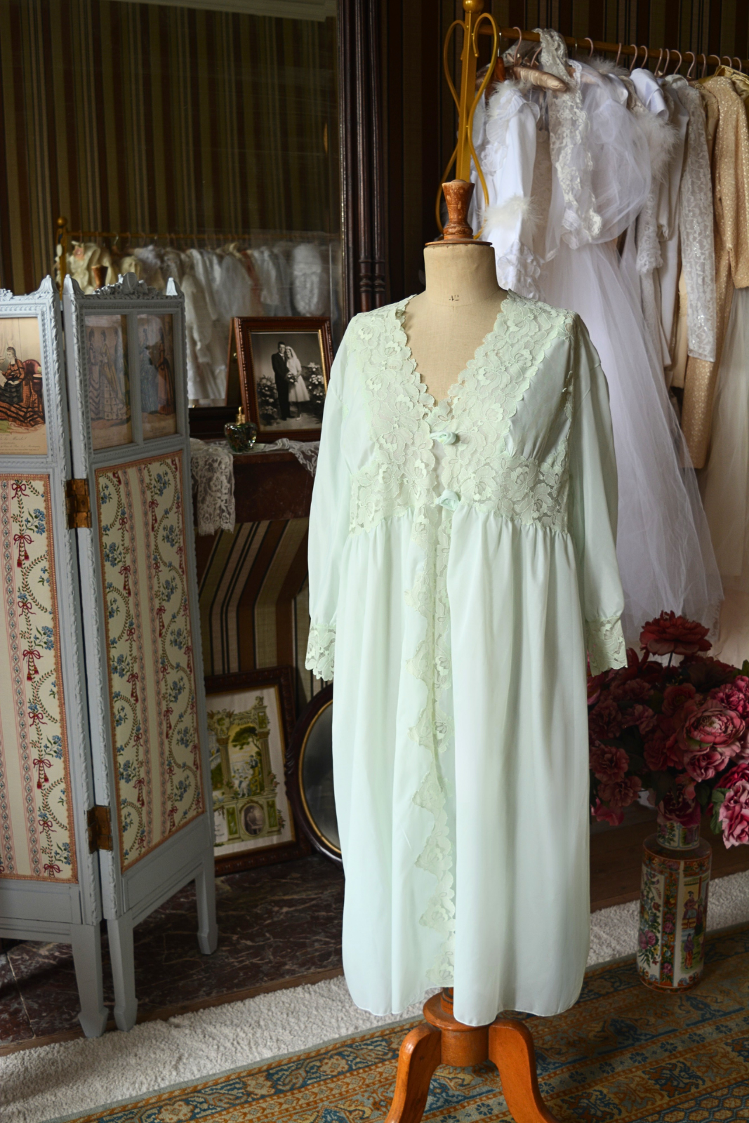 Ensemble vintage vert pastel