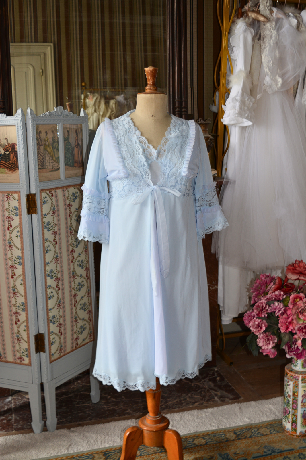 Ensemble Vintage Courte Bleu