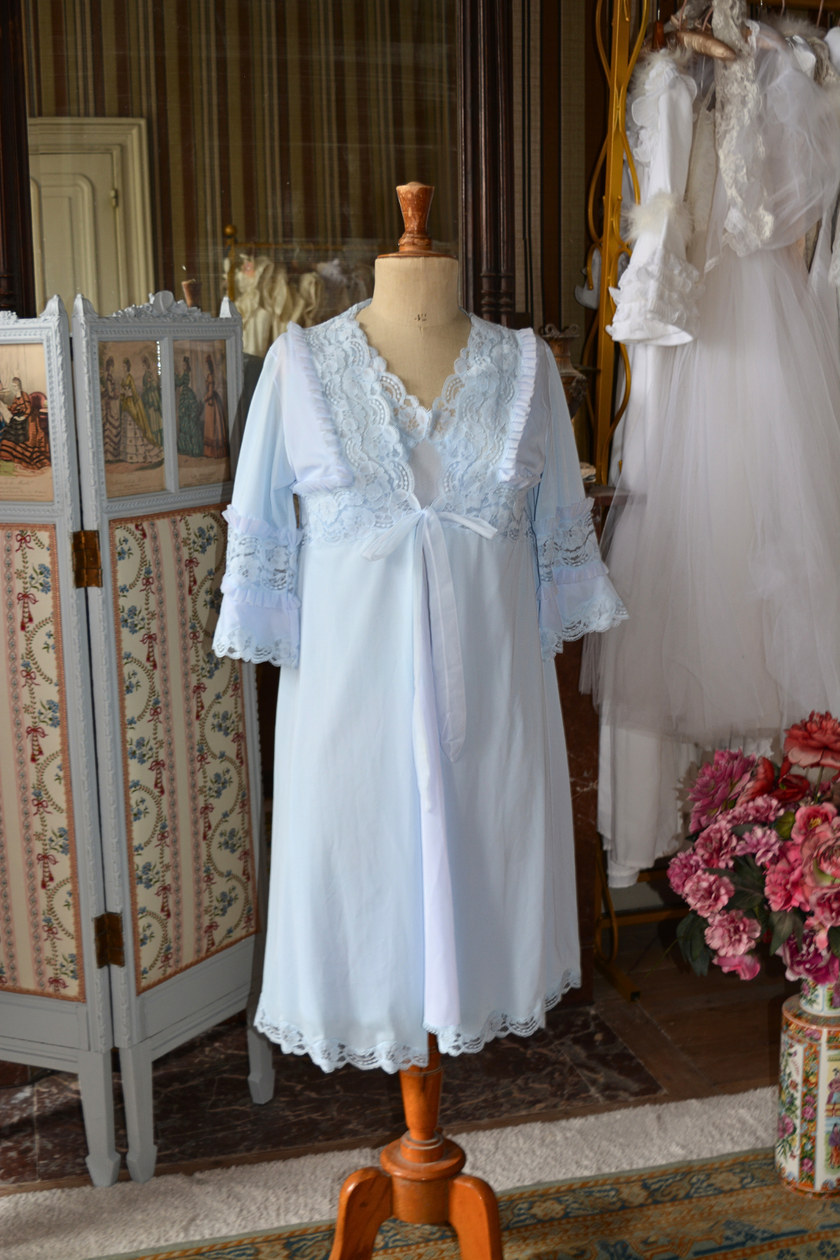 Ensemble Vintage Courte Bleu