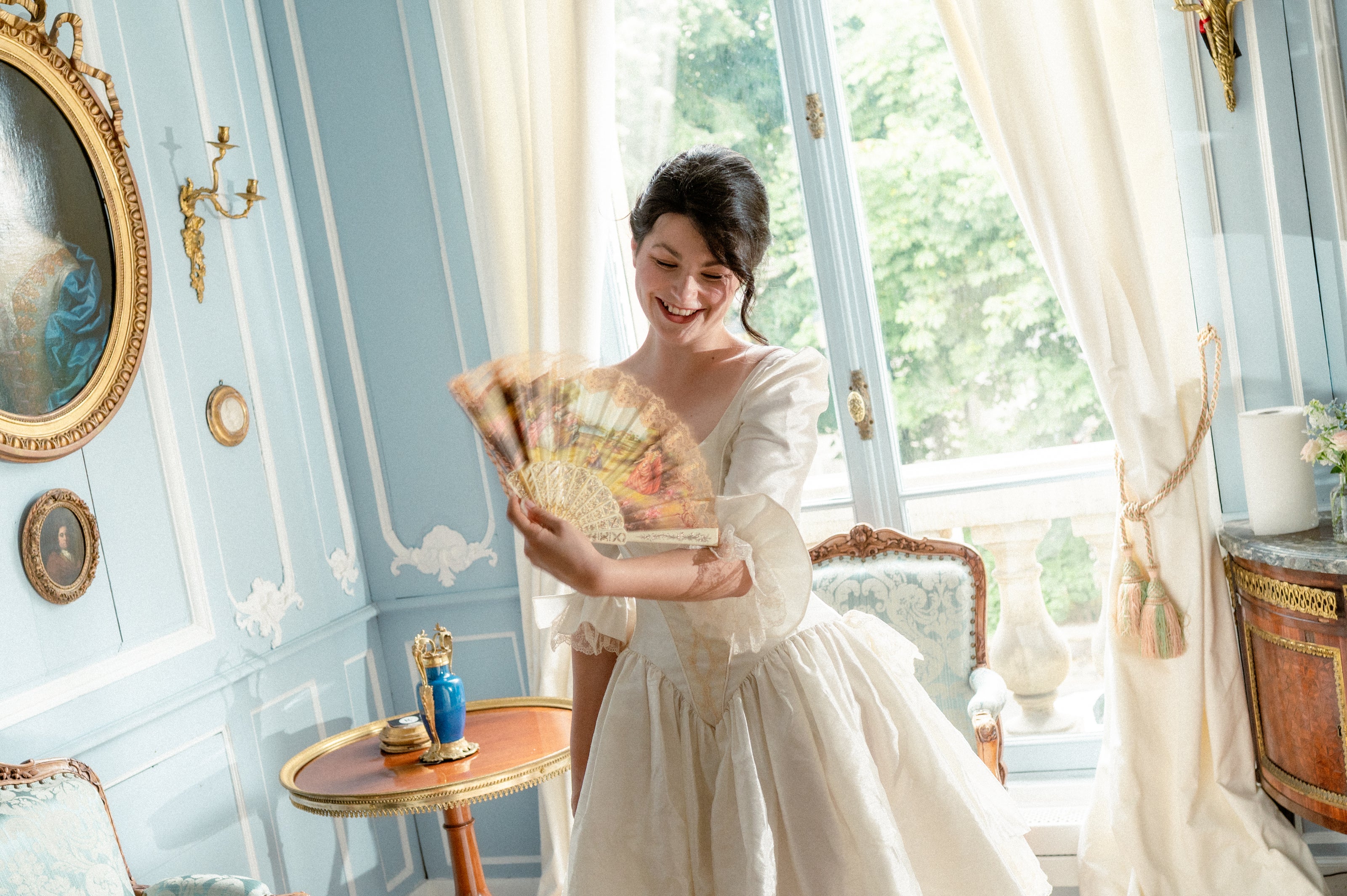 Éventail en Tissu Ancien