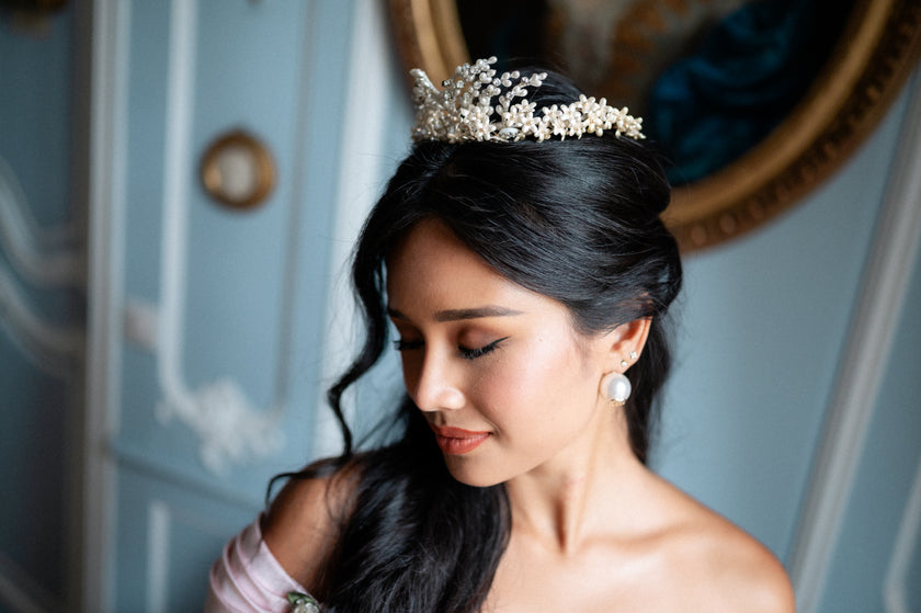 Couronne de mariée en Cire et Strass