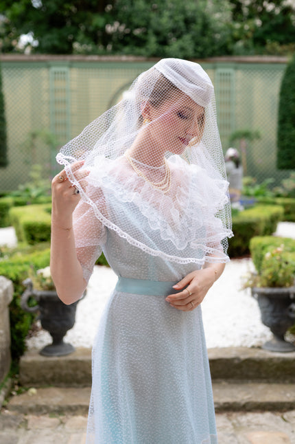 Chapeau Mariée Voilette Résille Solène