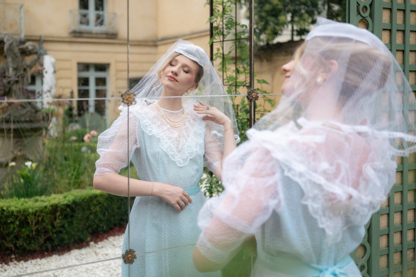 Chapeau Mariée Voilette Résille Solène
