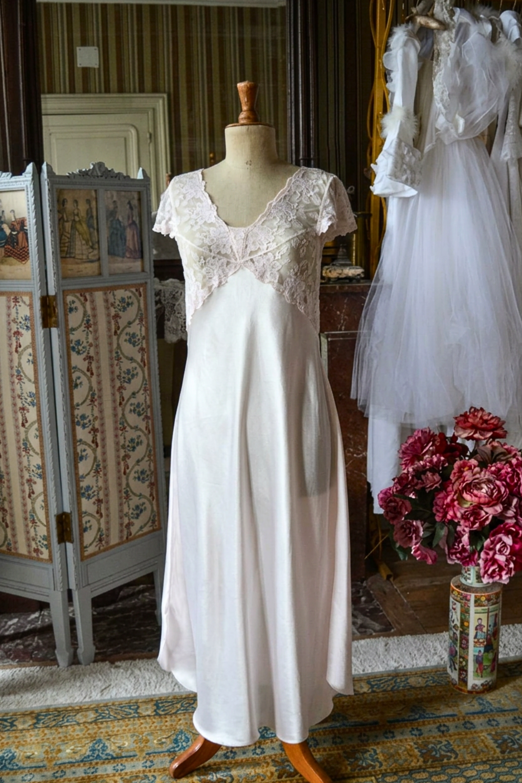 Nuisette Vintage Rose Satiné Dentelle