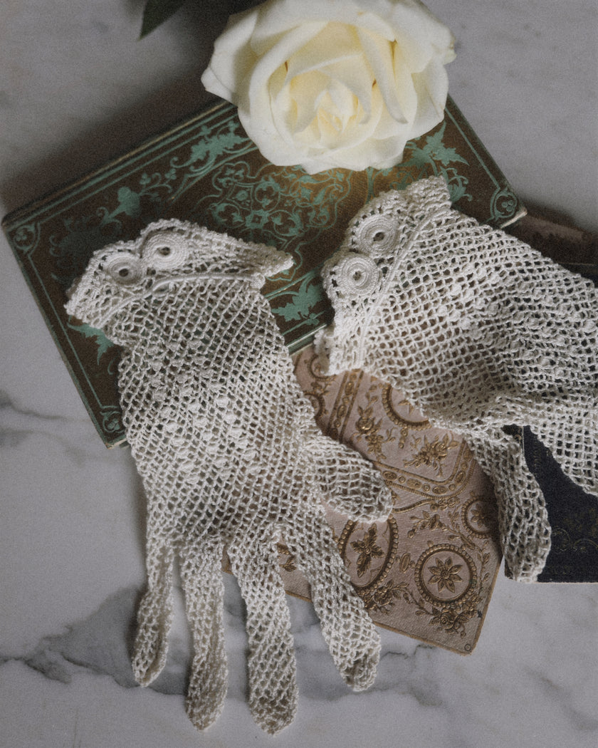 Paire de Gants en Crochet Ajourés
