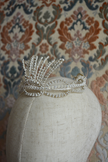 Couronne De Mariée Vintage fleurs de cire et strass