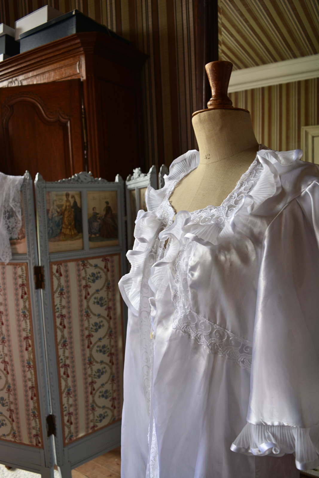 Ensemble vintage Blanc Satiné