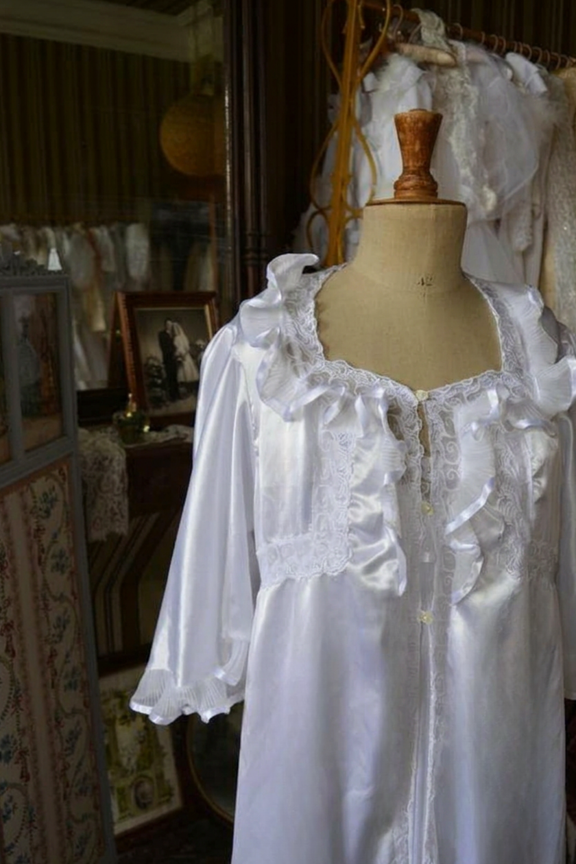 Ensemble vintage Blanc Satiné