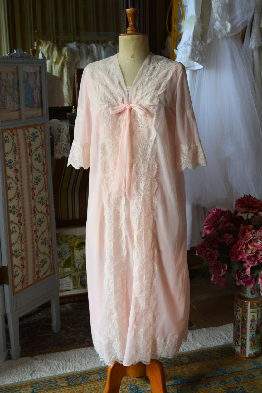 Ensemble Vintage Dentelle Rose