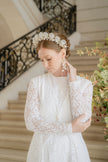 mariée avec couronne fleurs de cire 